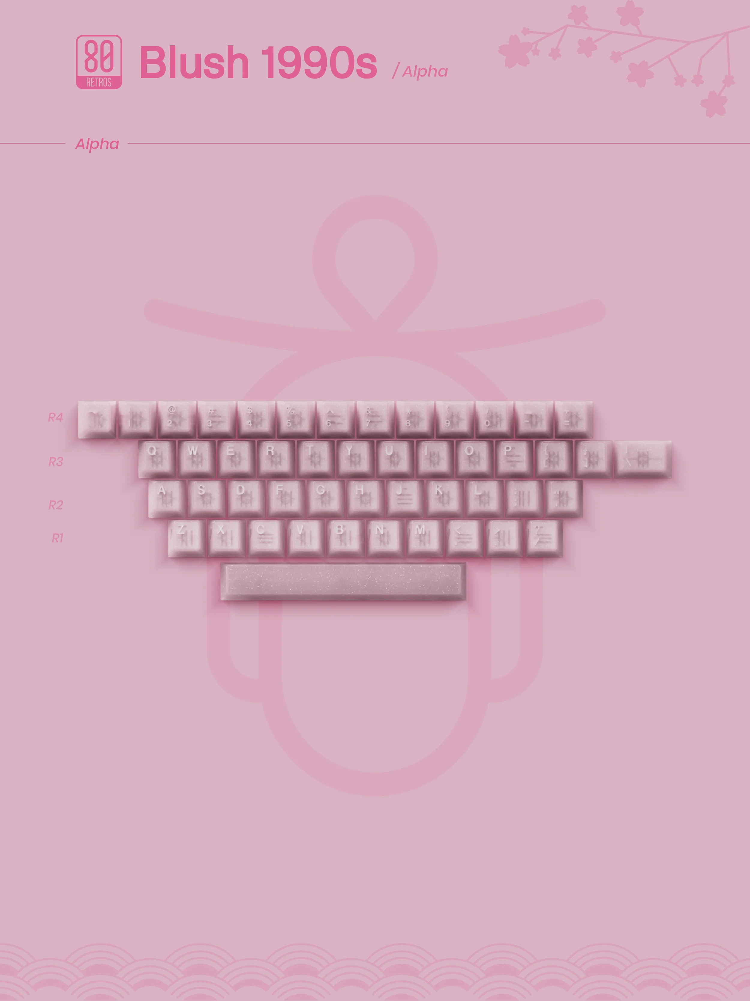 80Retros Blush 1990s PBT Keycap Set - Image 12