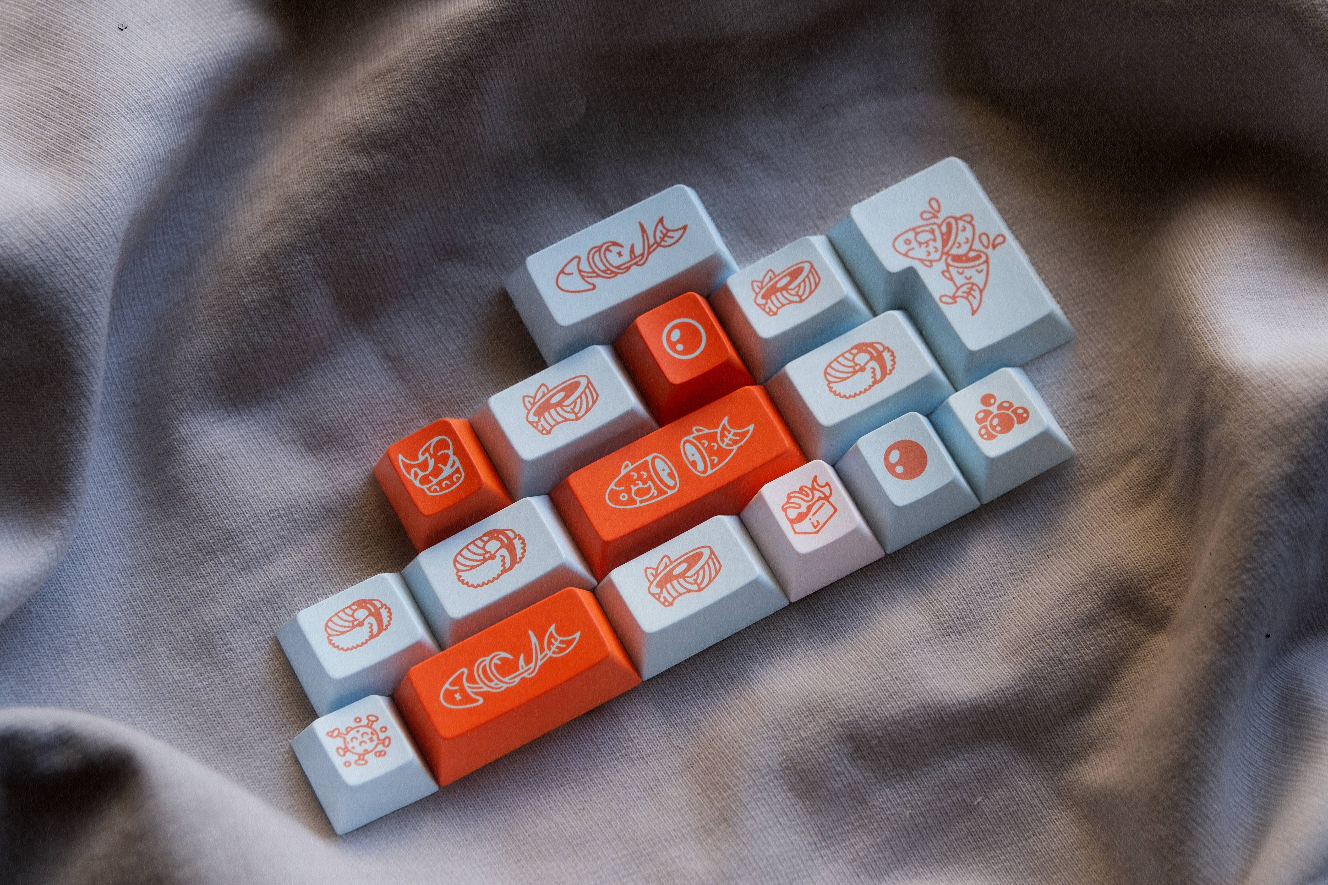 GOMASTER SALMON REBORN PBT DYE-SUBLIMATION KEYCAP SET INSTOCK EXTRA - Image 8