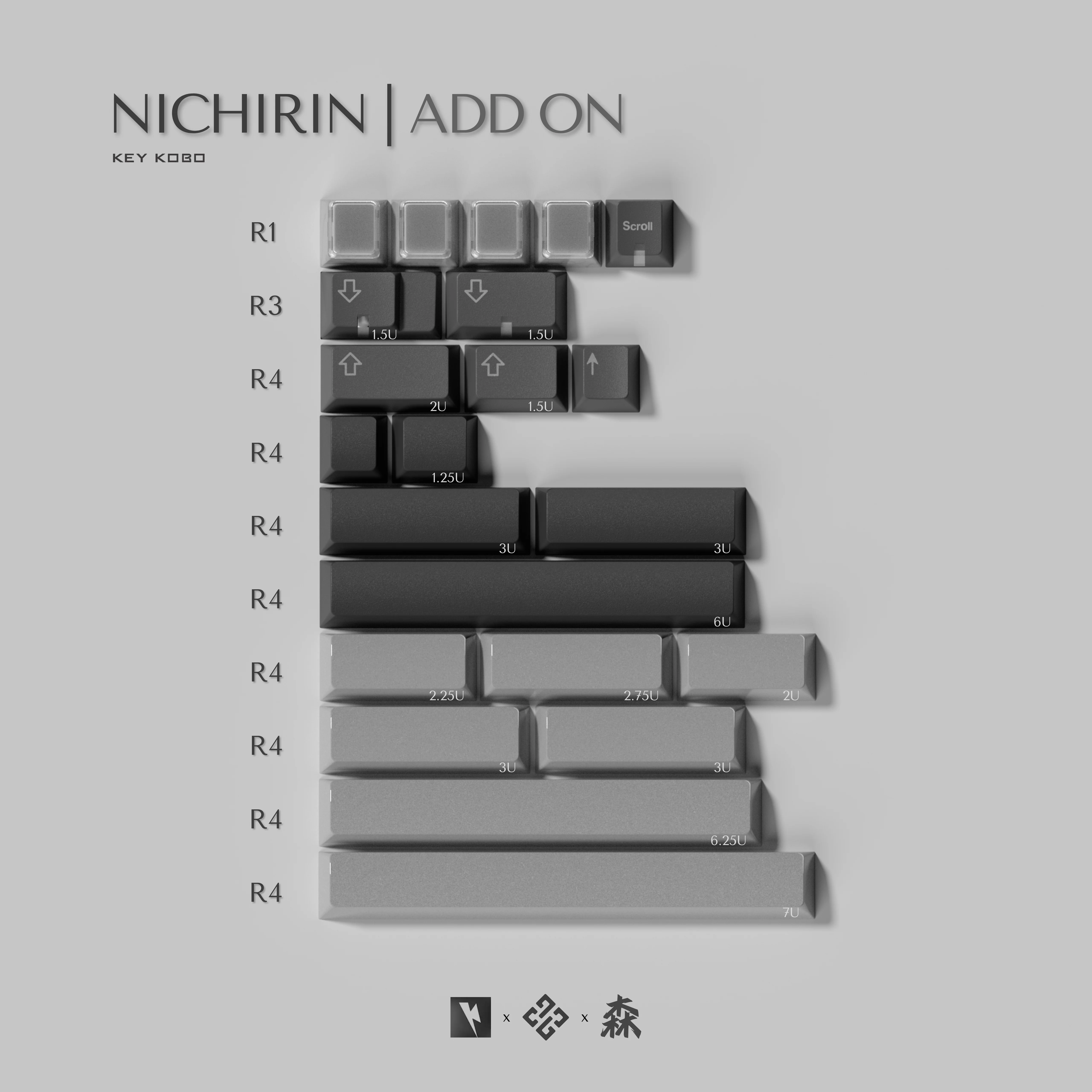 KEYKOBO NICHIRIN ABS TRIPLE-SHOT KEYCAP SET INSTOCK - Image 14