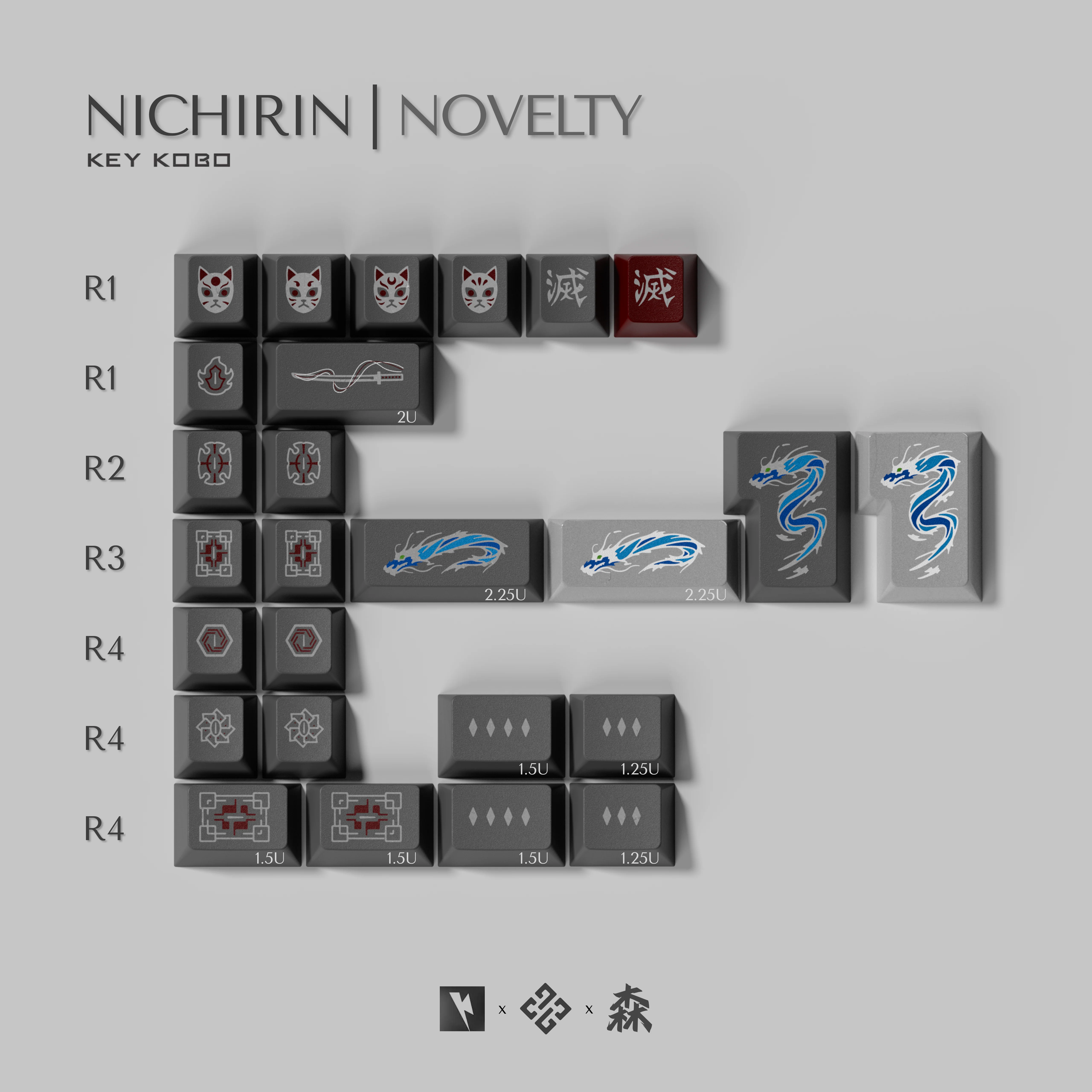 KEYKOBO NICHIRIN ABS TRIPLE-SHOT KEYCAP SET INSTOCK - Image 24