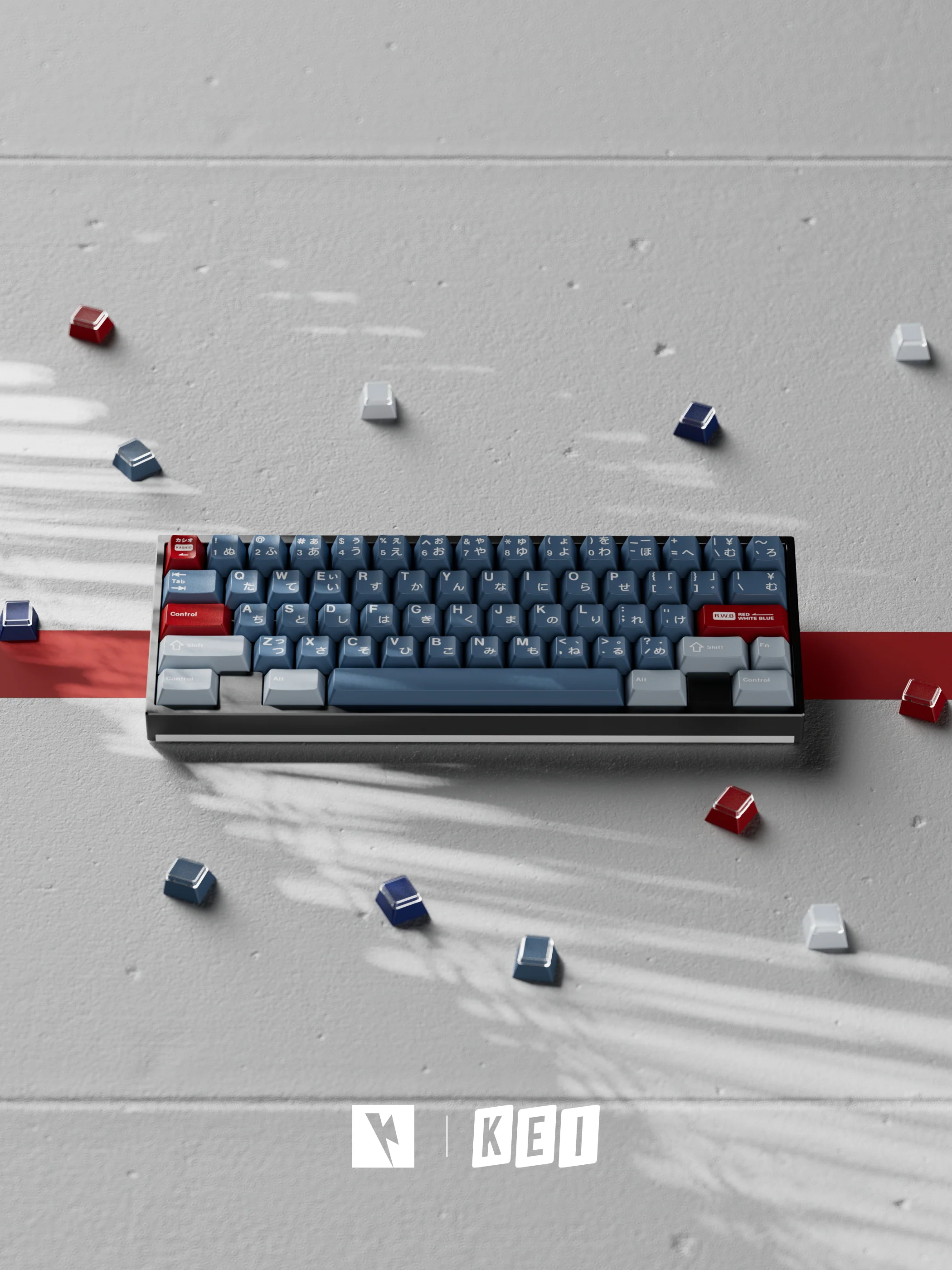 KEYKOBO R.W.B ABS DOUBLE SHOT KEYCAP SET - Image 18