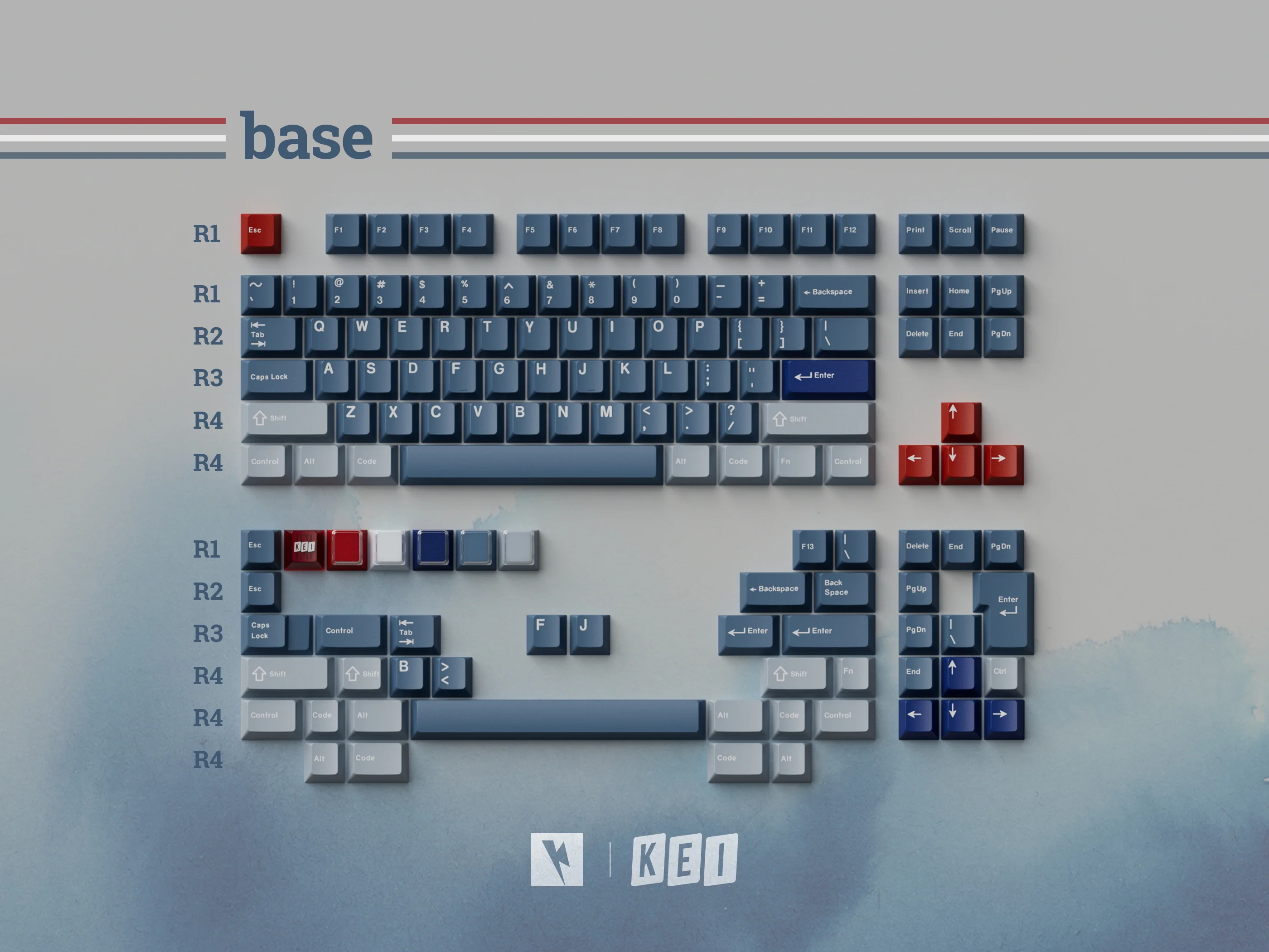 KEYKOBO R.W.B ABS DOUBLE SHOT KEYCAP SET - Image 19