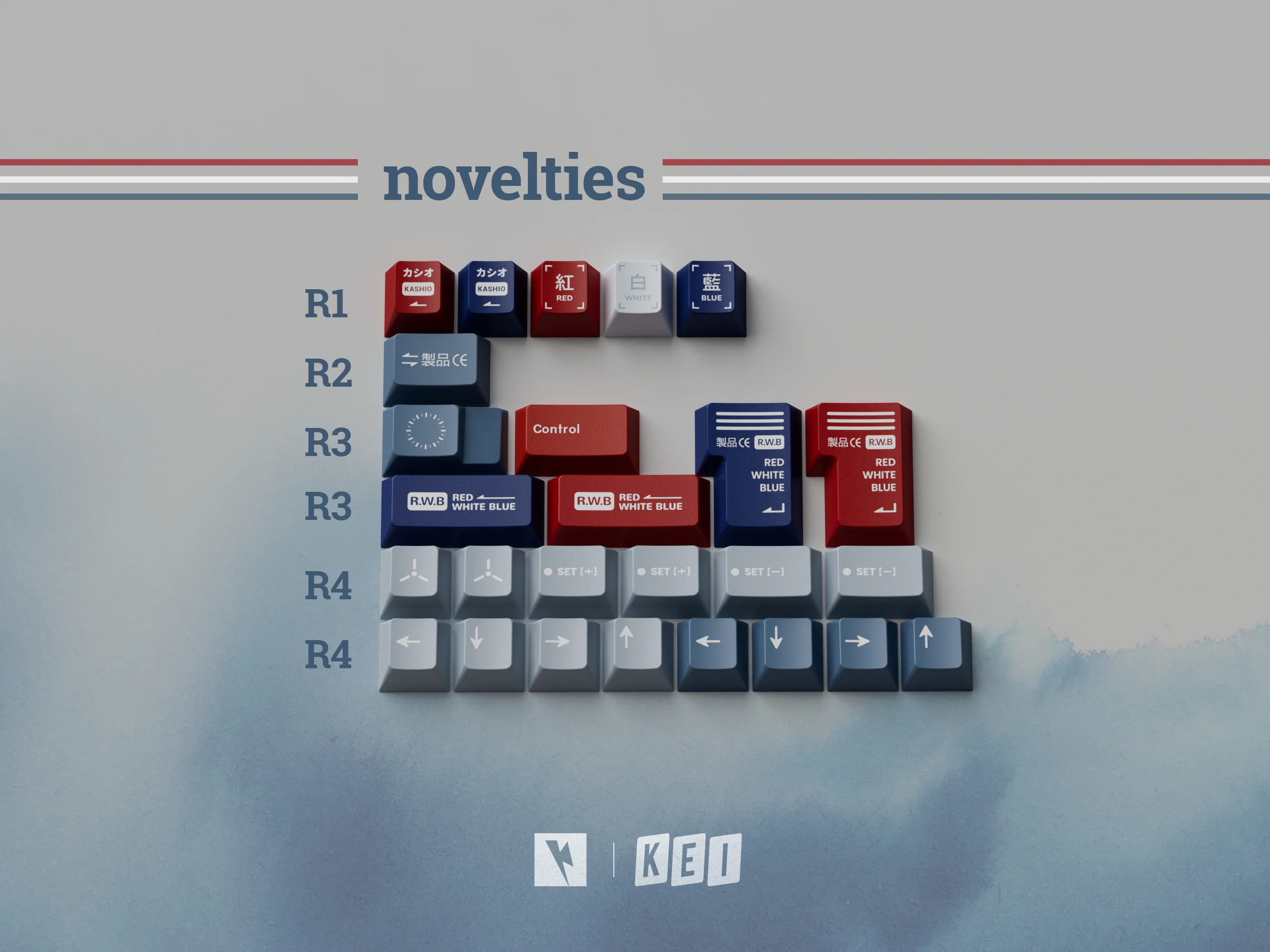 KEYKOBO R.W.B ABS DOUBLE SHOT KEYCAP SET - Image 21
