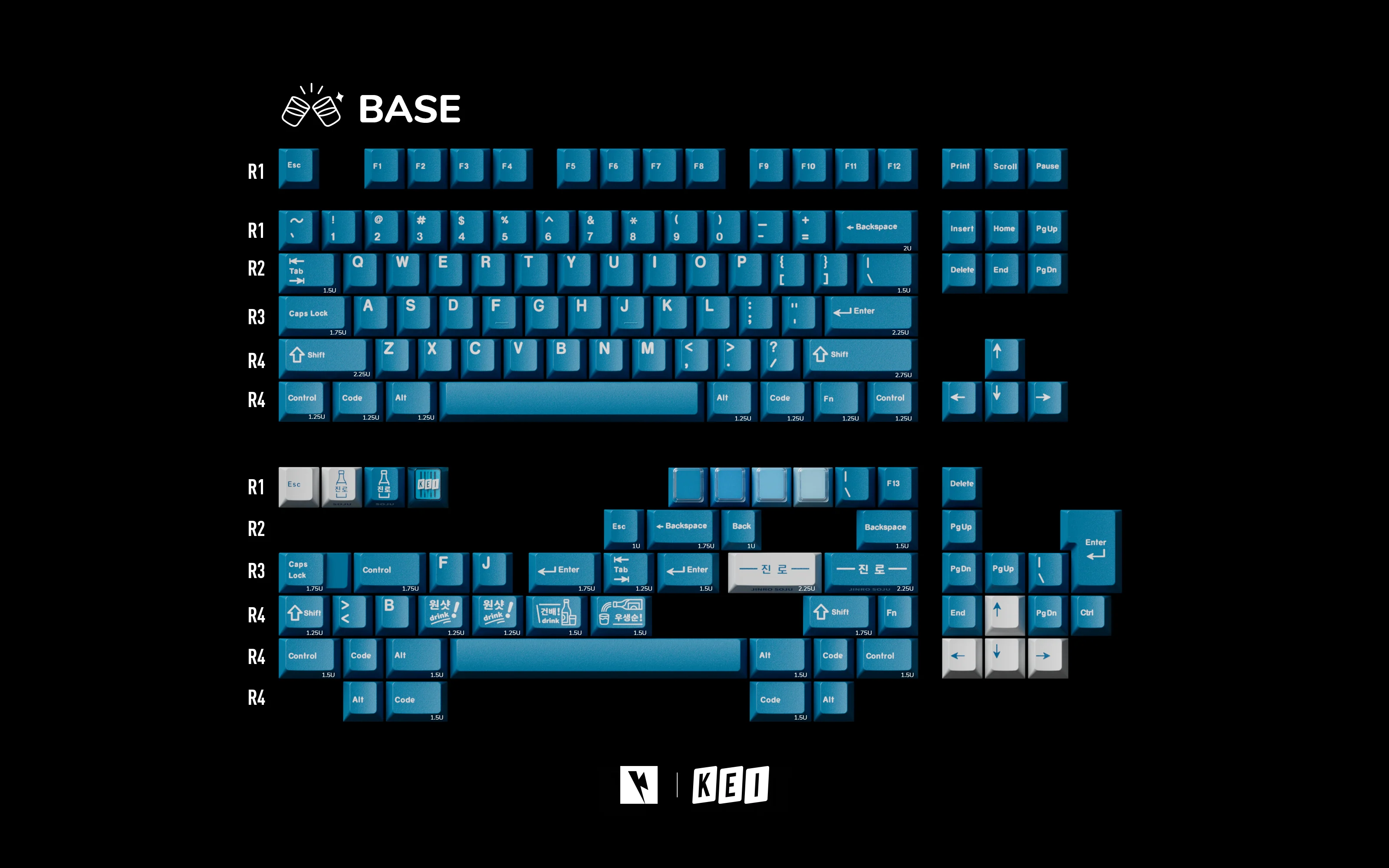 KEYKOBO SOJU ABS DOUBLE-SHOT KEYCAP SET R2 - Image 31