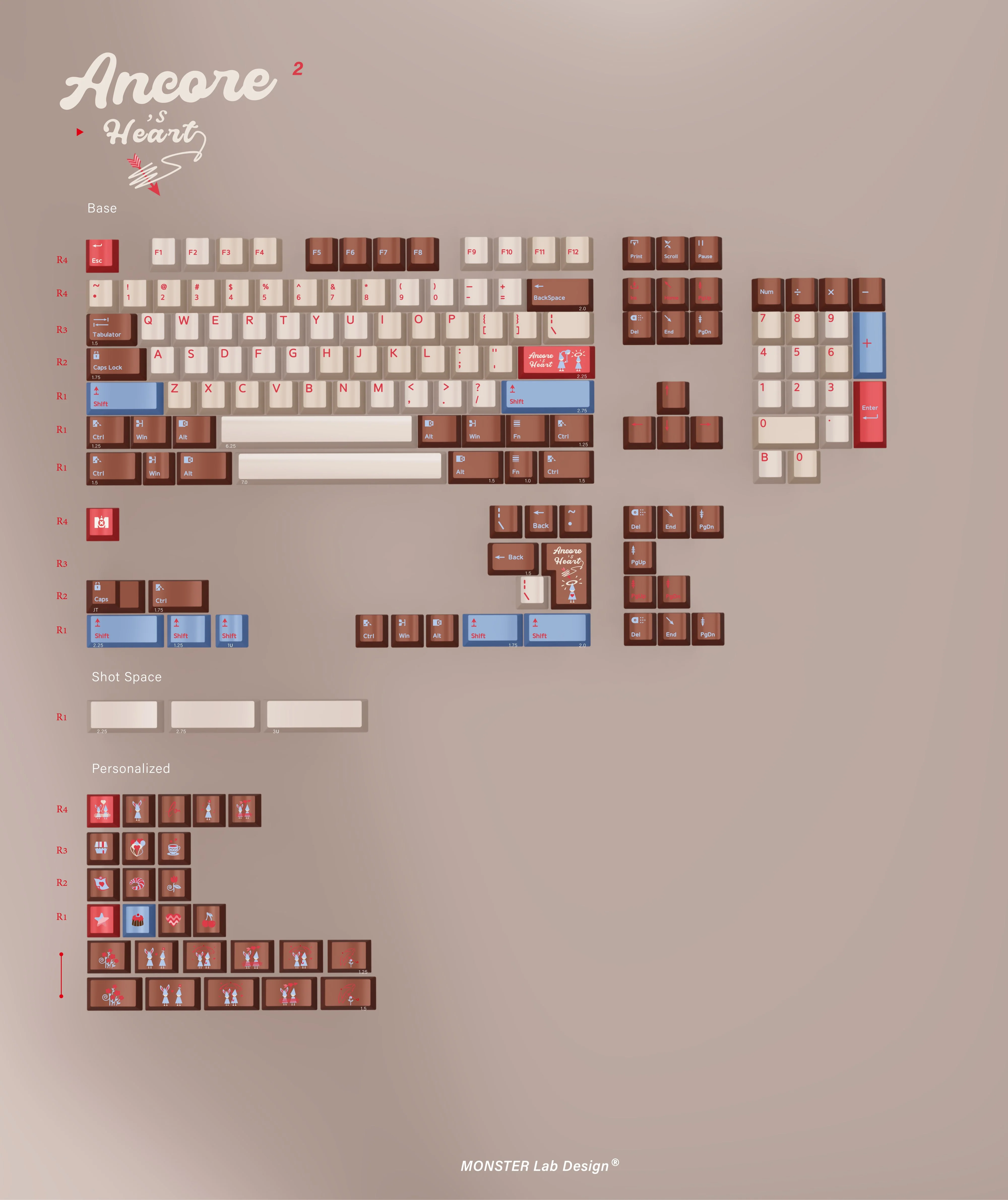 MONSTER LAB ANCORE'S HEART PBT Keycap Set - Image 5