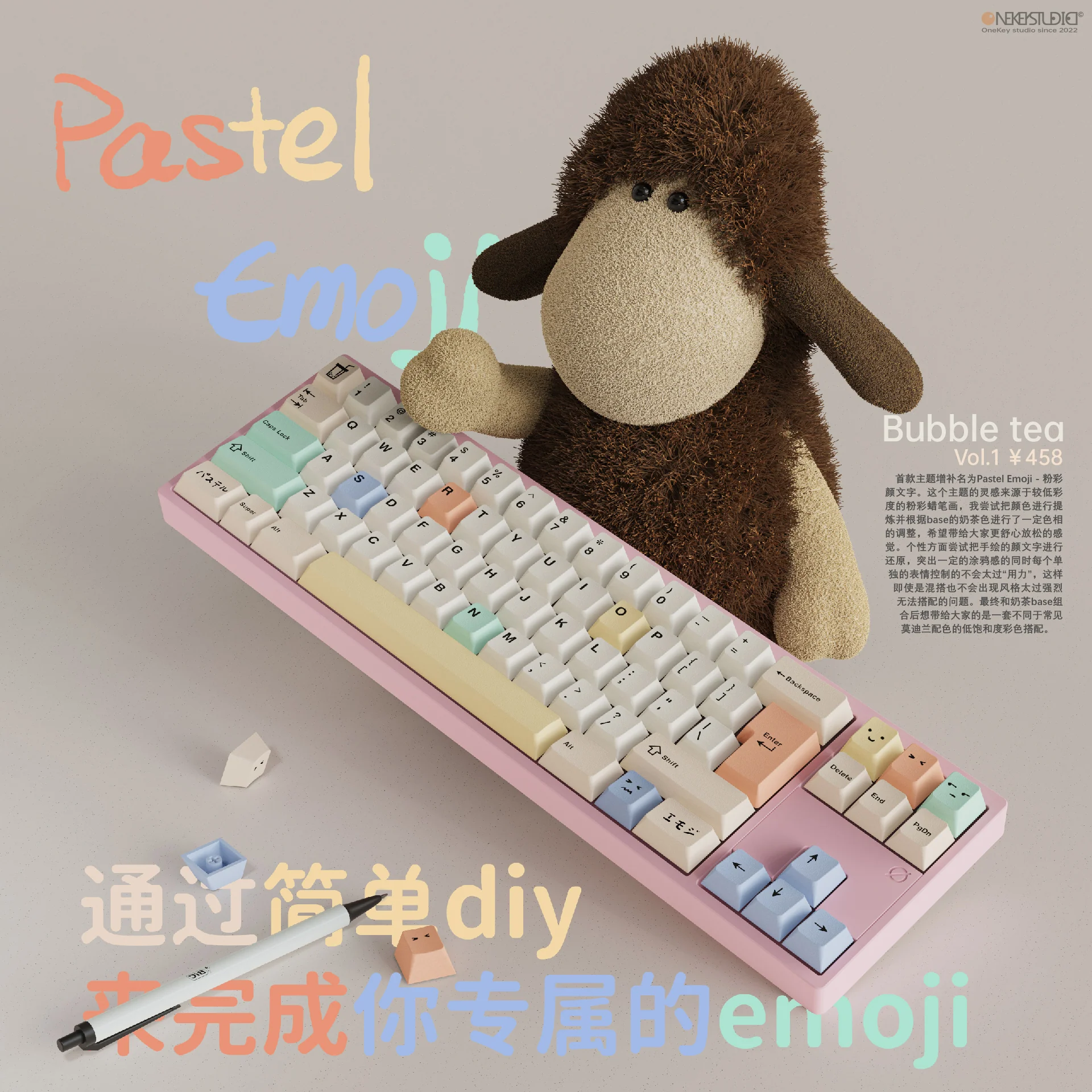 ONEKEY X TUT BUBBLE TEA CHERRY PROFILE KEYCAPS SET - Image 3