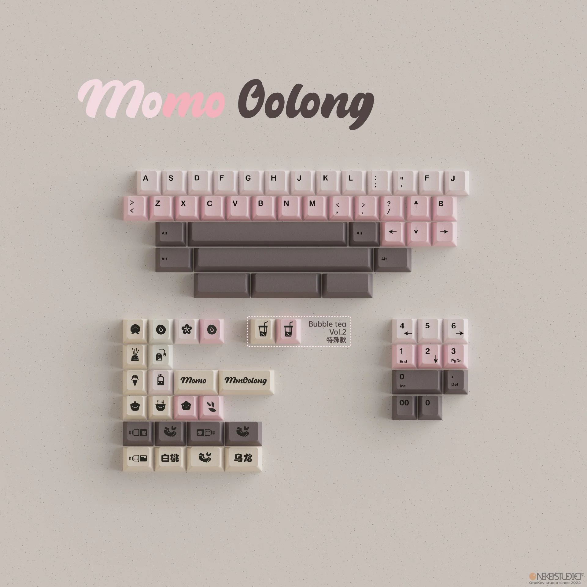 ONEKEY X TUT BUBBLE TEA CHERRY PROFILE KEYCAPS SET - Image 5