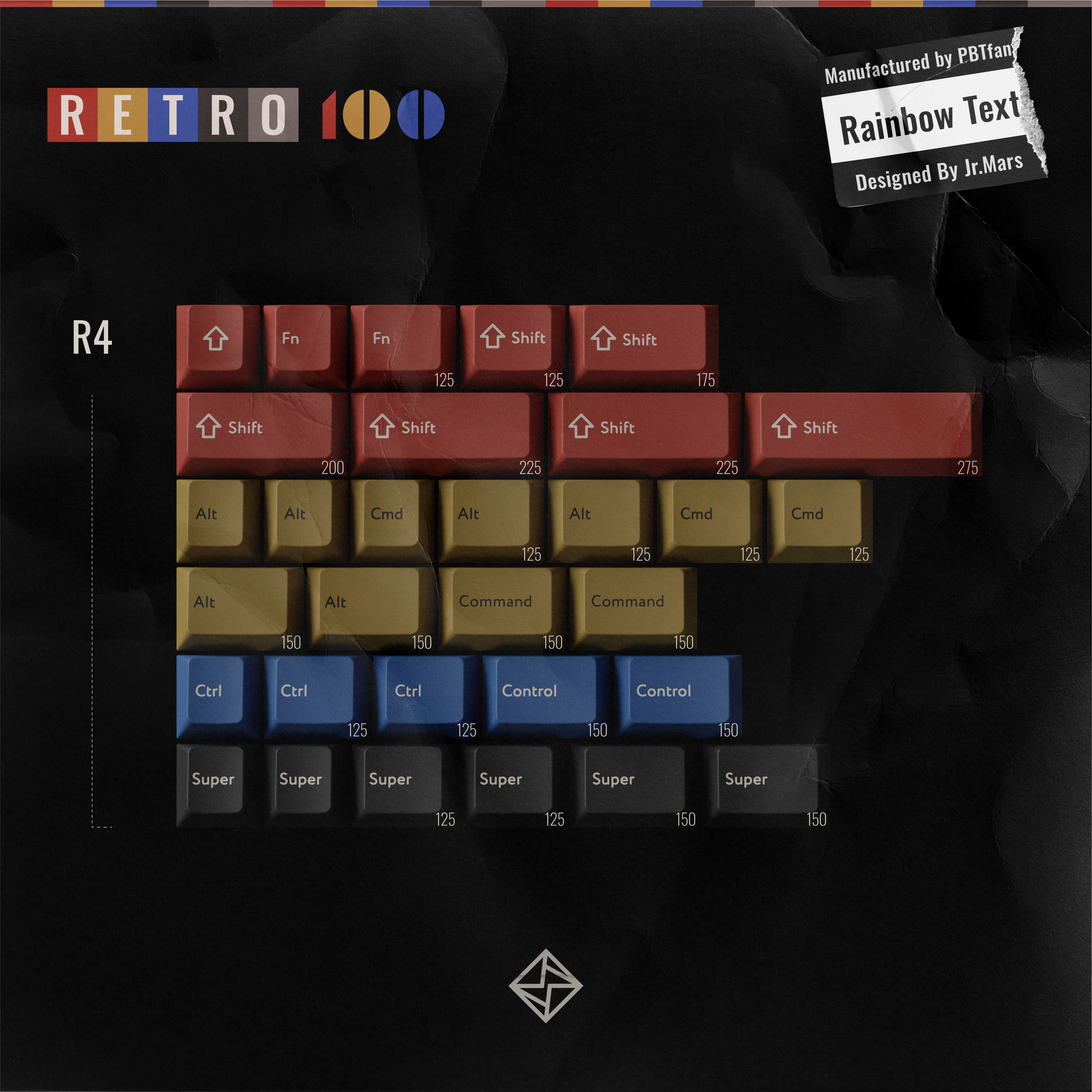 PBTfans Retro 100 Keycap Set - Image 21