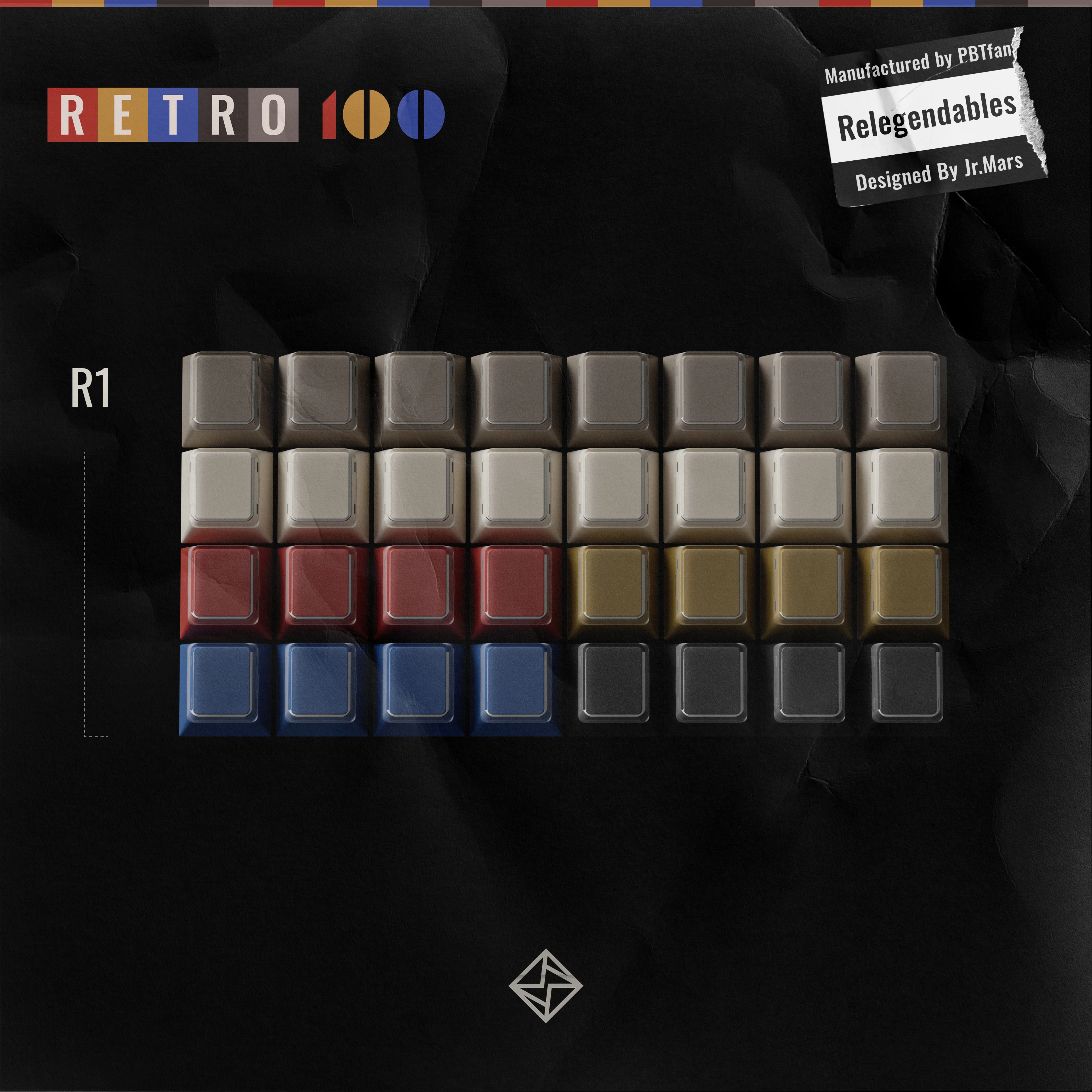 PBTfans Retro 100 Keycap Set - Image 24