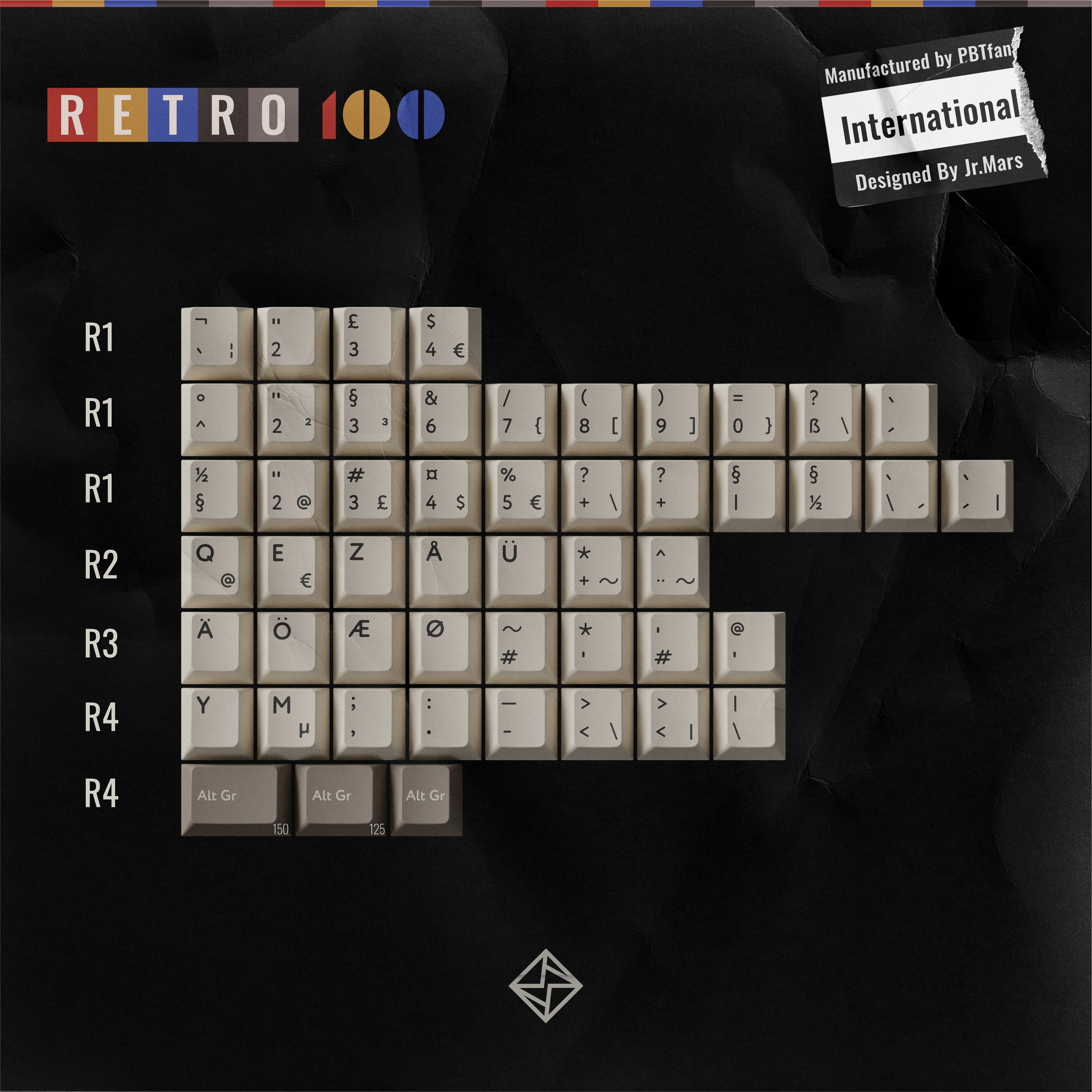 PBTfans Retro 100 Keycap Set - Image 26