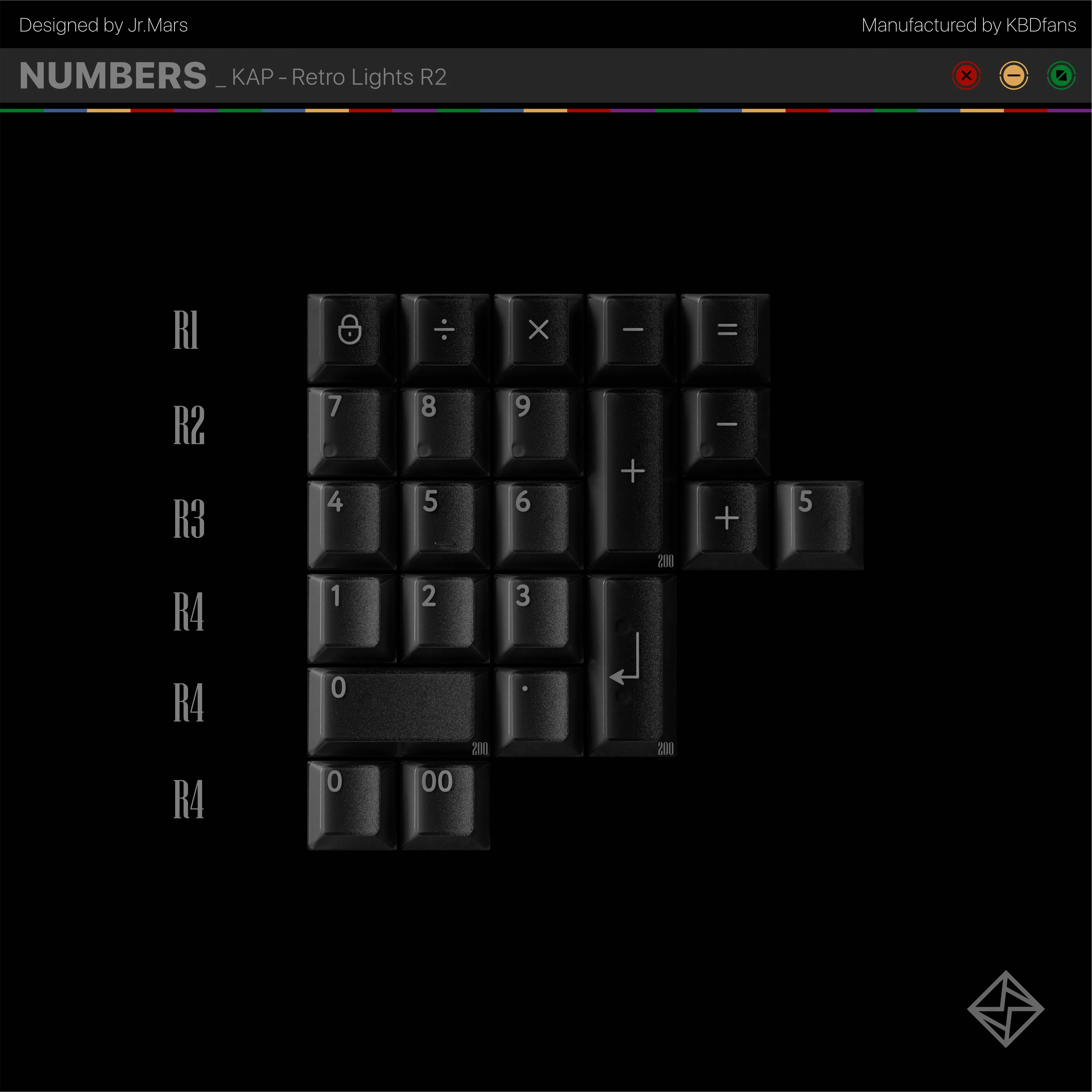 PBTFANS RETRO DARK LIGHTS R2 ABS KEYCAP SET - Image 6