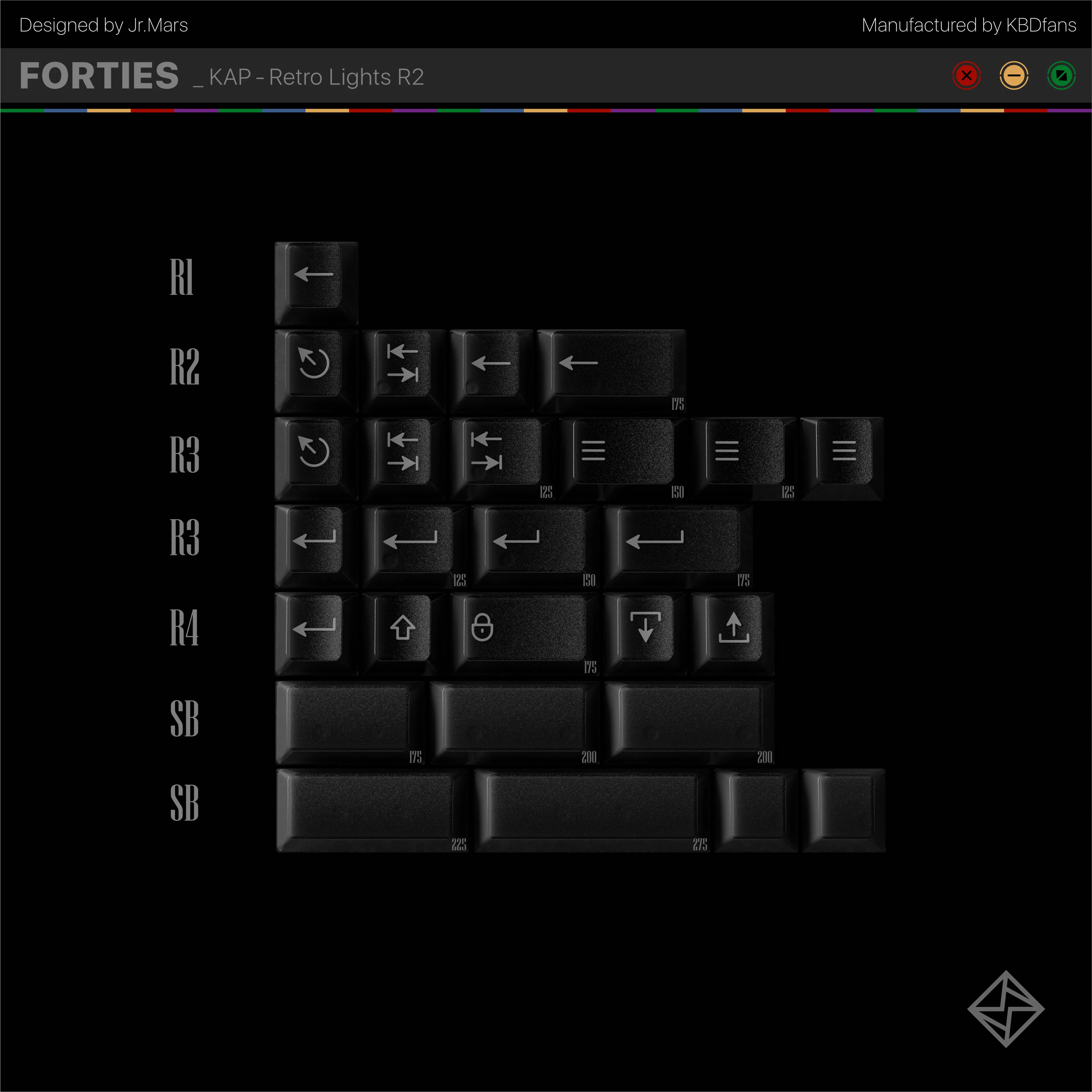 PBTFANS RETRO DARK LIGHTS R2 ABS KEYCAP SET - Image 7